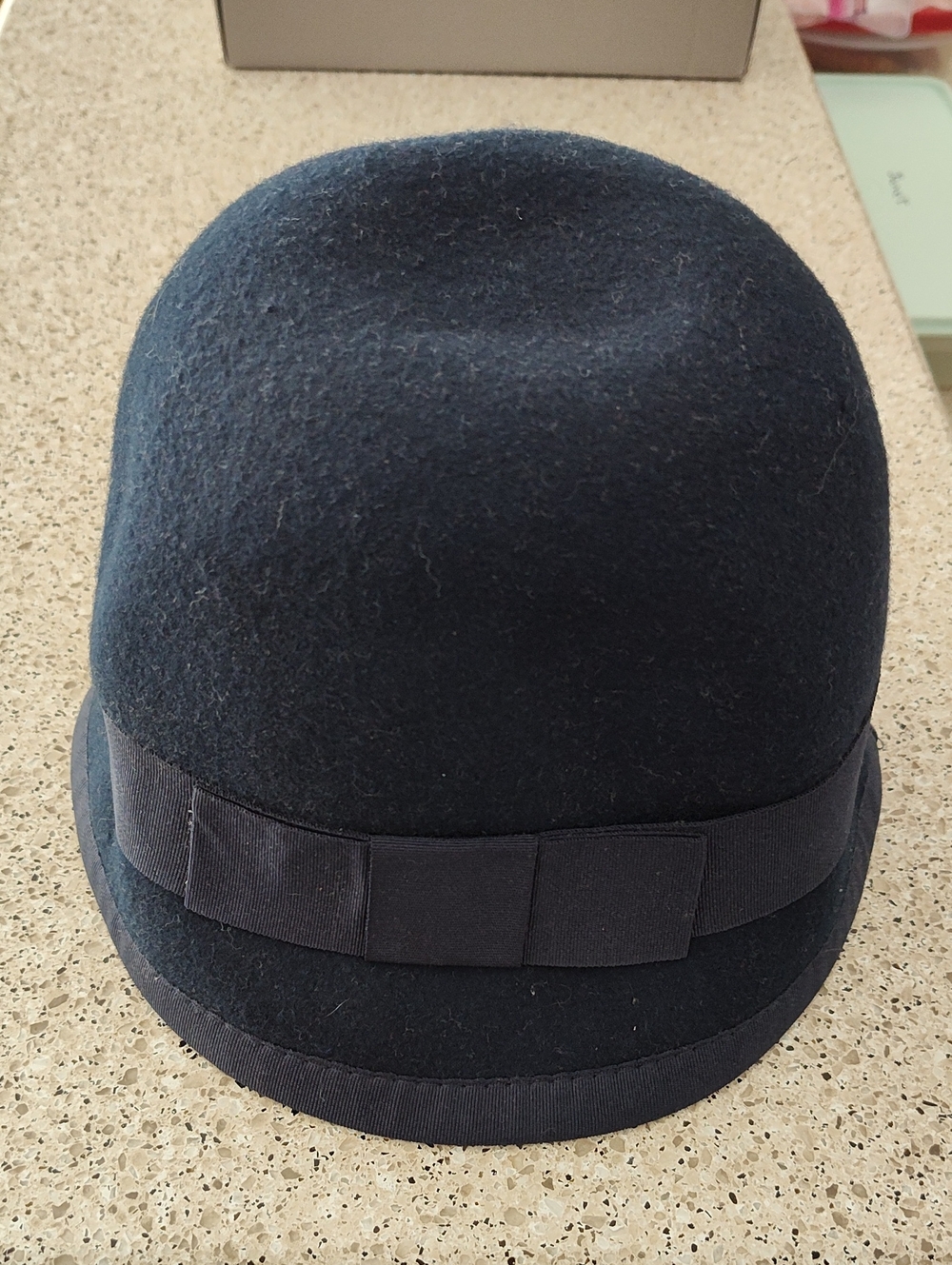 Classic Navy Wool Bowler Hat